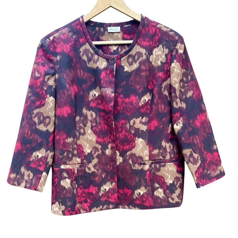 Kim Rogers Coat Jacket Abstract Print Blazer Sz. XL